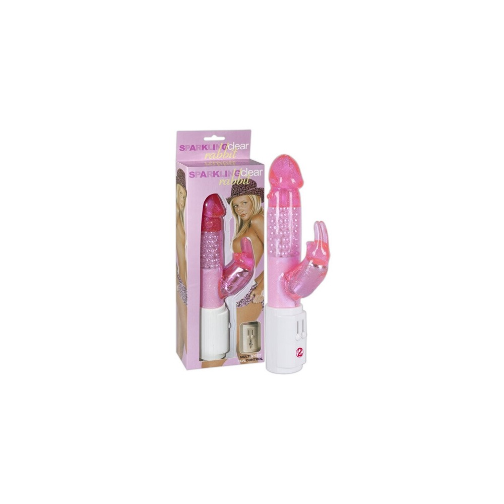 VIBRATORE 'SPARKLING CLEAR RABBIT' CON STIMOLATORE CLITORIDE