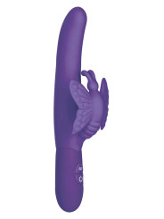 VIBRATORE RABBIT VIOLA 10 FUNZ ONDEGGIAMENTO FARFALLA PURPLE