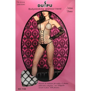 TUTA SEXY CATSUIT A RETE GRIGLIATA MISURA UNICA