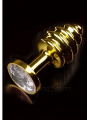 Plug anal argento small rigato 7,5 cm