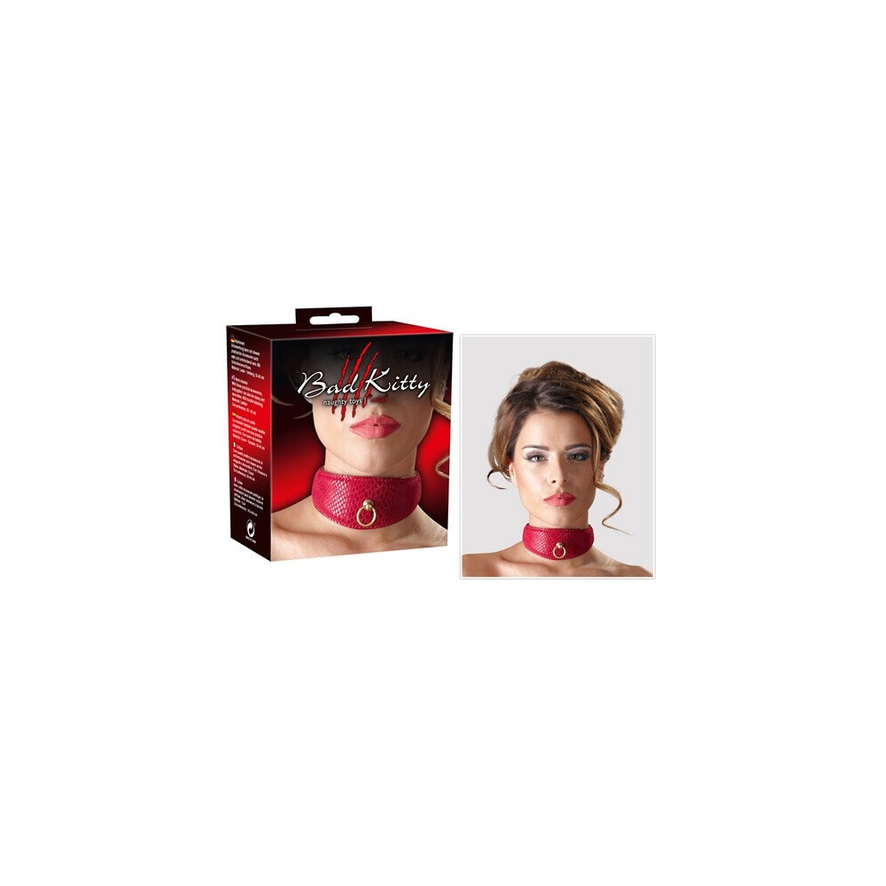 Collare rosso Halsfessel Bad Kitty