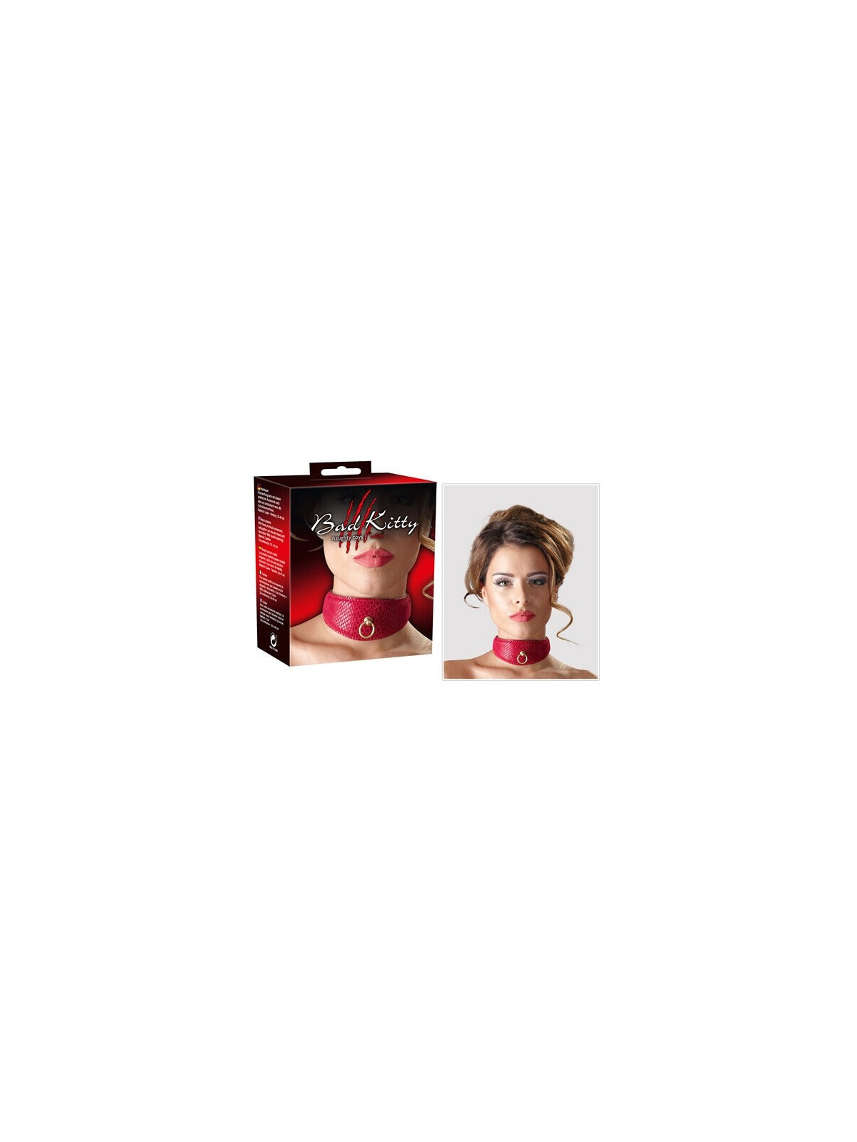 Collare rosso Halsfessel Bad Kitty